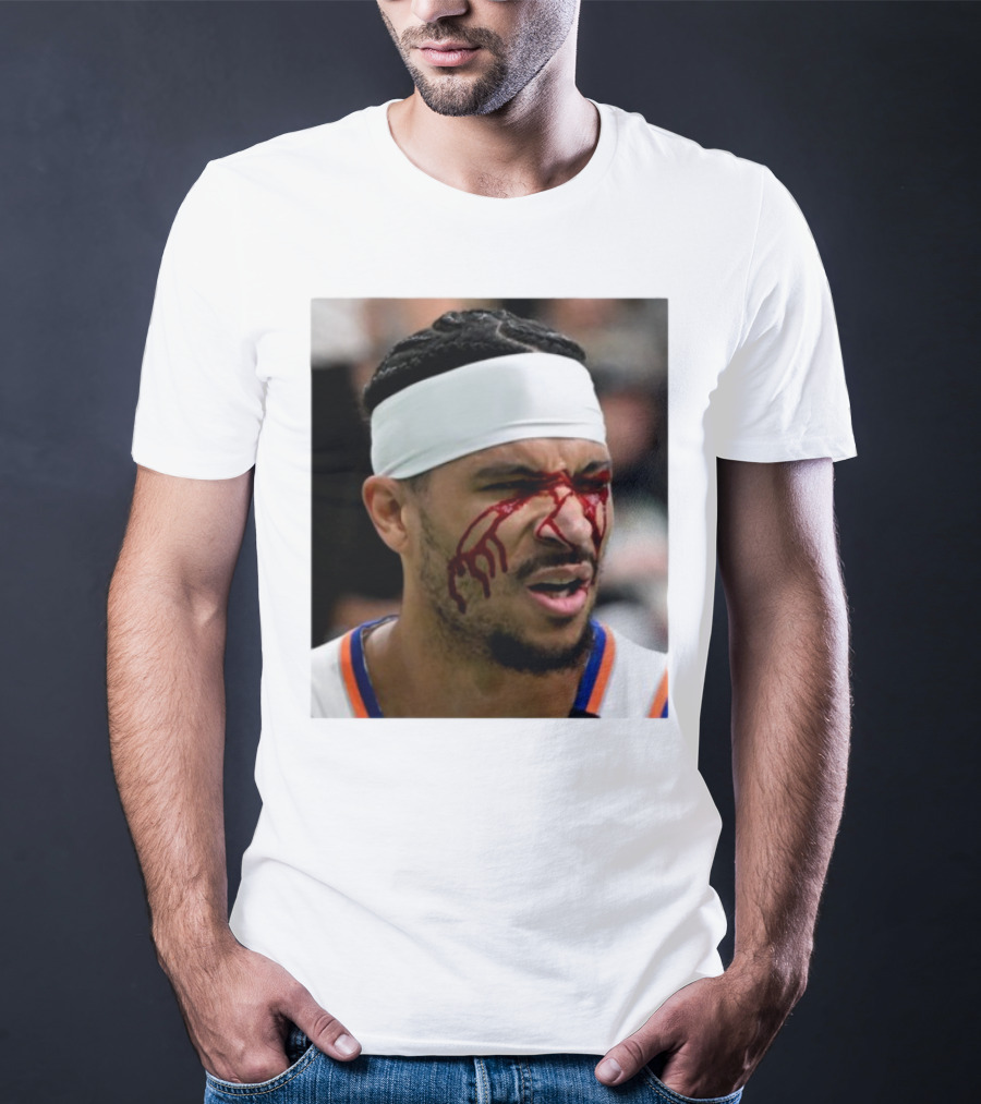 Limited Edition Josh Hart New York Knicks Elbowed Face Moment T-Shirt