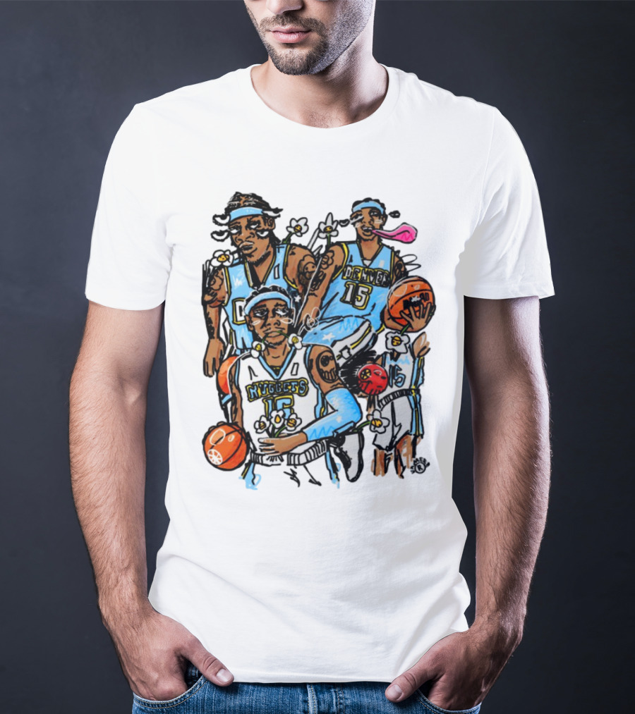 Vxmeee Doodle Melo Nuggets 15 Denver Basketball T-Shirt