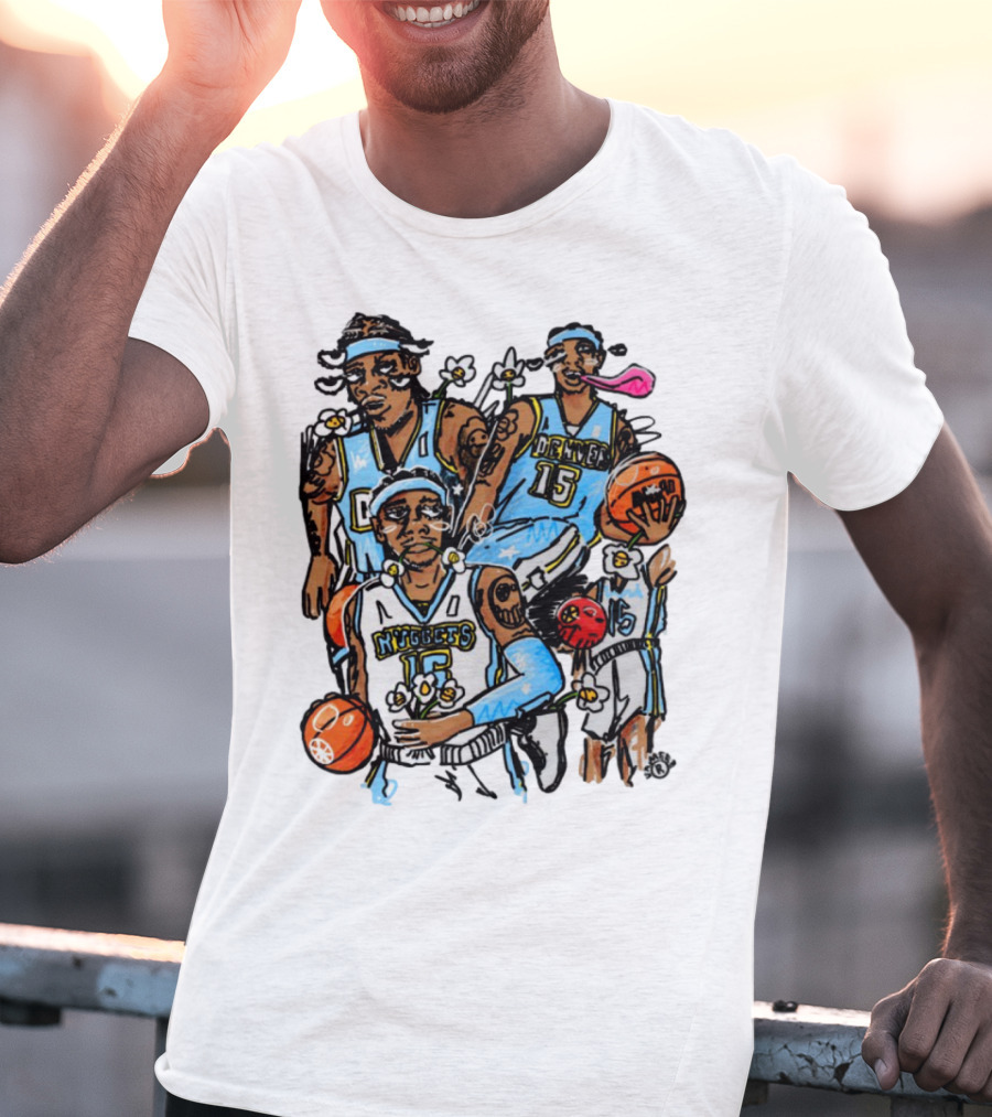 Vxmeee Doodle Melo Nuggets 15 Denver Basketball T-Shirt
