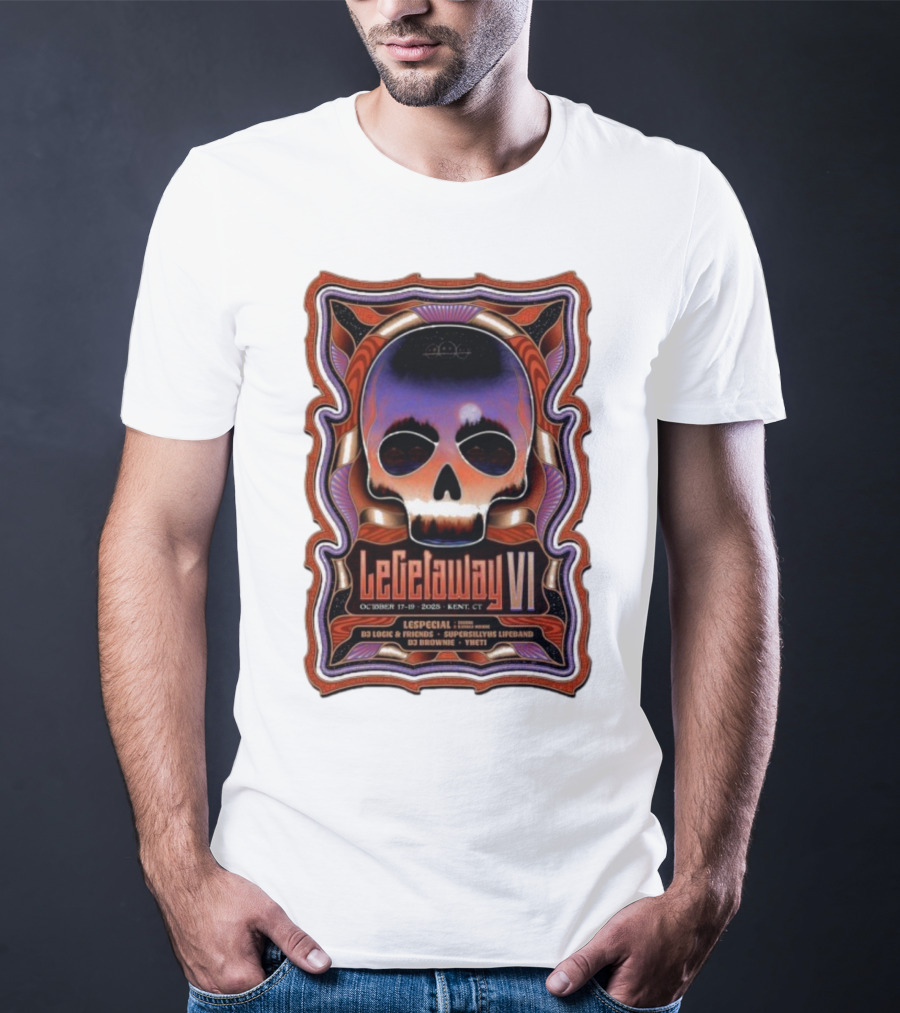 LeGetaway VI Lespecial October 17-19 2025 Kent CT Skull DJ Logic Supersillyus Lifeband T-Shirt