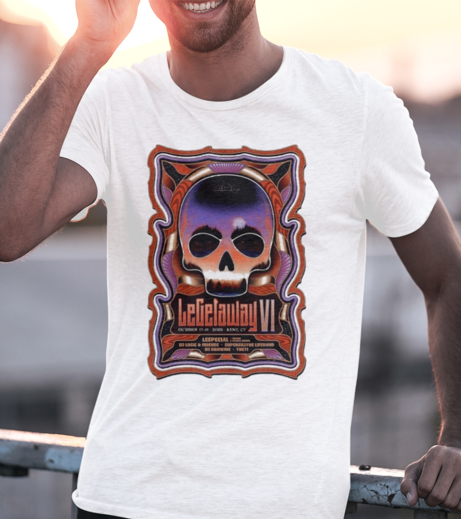 LeGetaway VI Lespecial October 17-19 2025 Kent CT Skull DJ Logic Supersillyus Lifeband T-Shirt