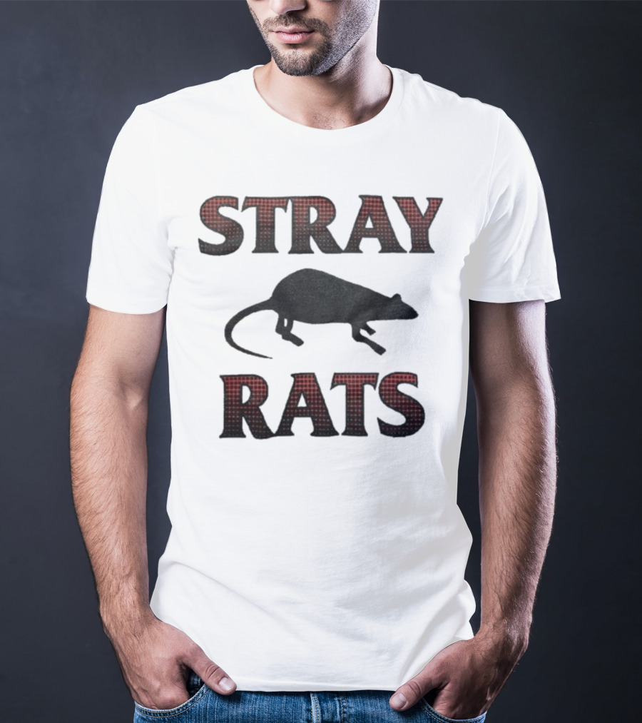Stray Rats Rodenticide Halftone Dark Rat Silhouette T-Shirt