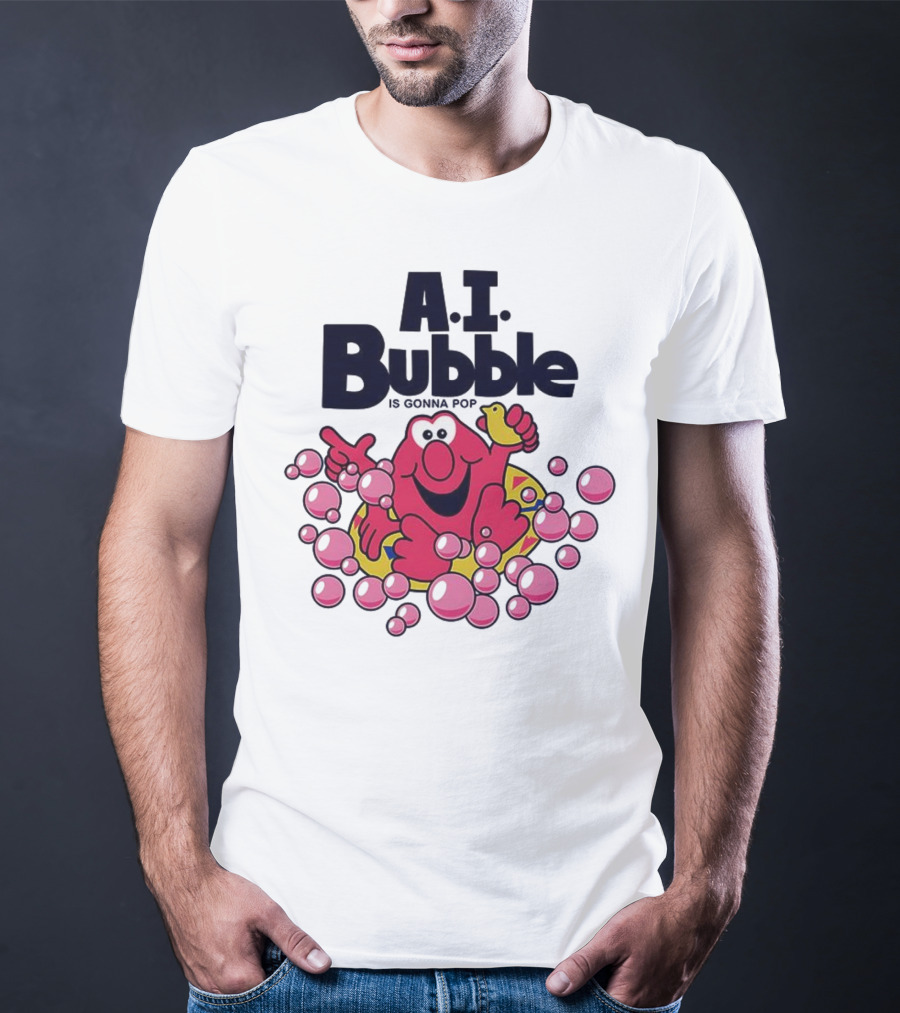 A.I. Bubble Is Gonna Pop Funny Red Character With Pink Bubbles T-Shirt