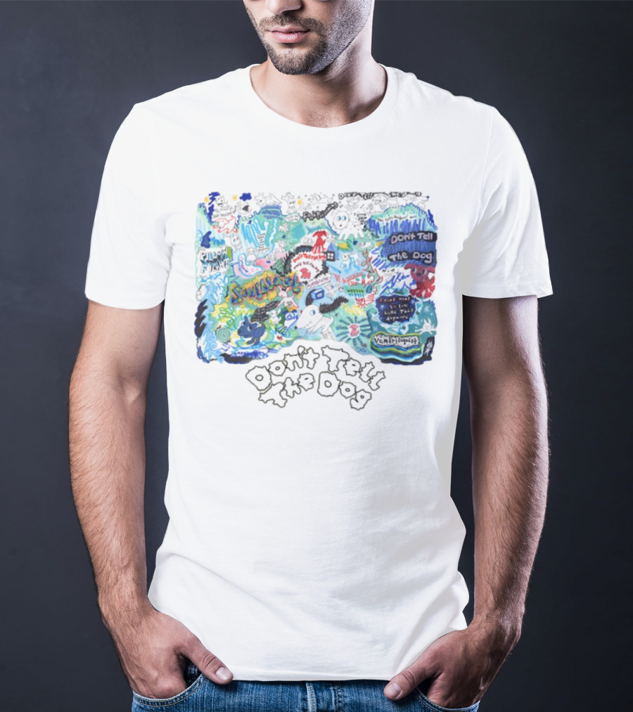 Don't Tell The Dog Sunflower Ventura Highway Whimsical Collage T-Shirt