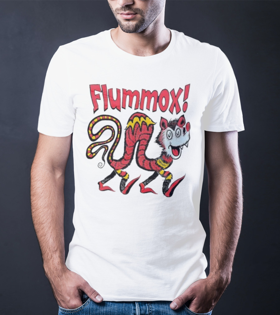 Flummox Seussian Opossum Pal Red Yellow Striped Creature T-Shirt