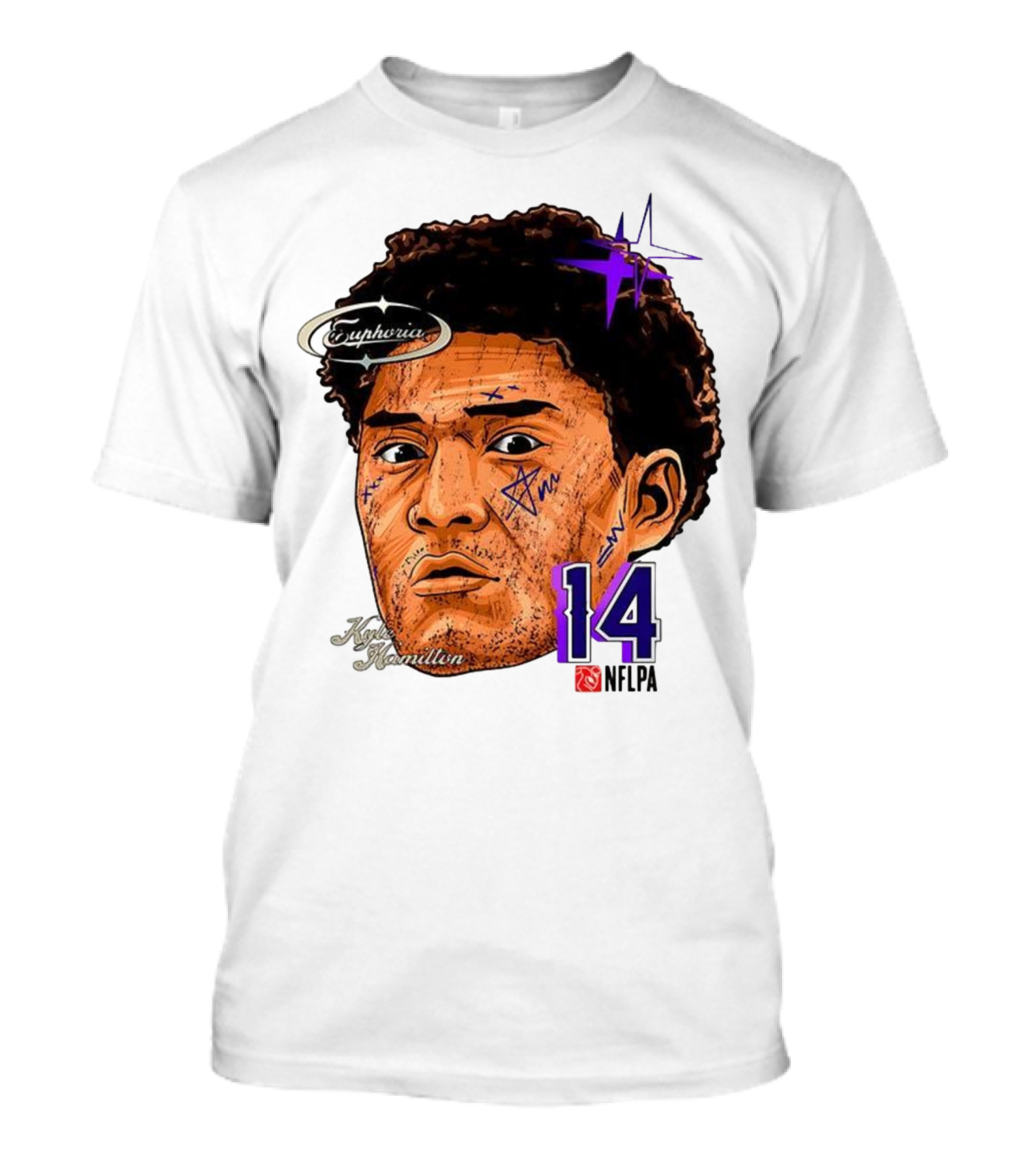 Kyle Hamilton Baltimore Ravens Euphoria Number 14 Ravens Star T-Shirt