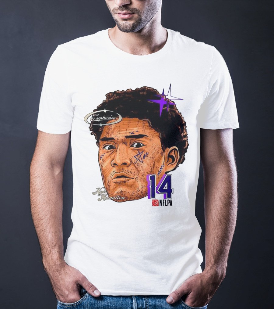 Kyle Hamilton Baltimore Ravens Euphoria Number 14 Ravens Star T-Shirt