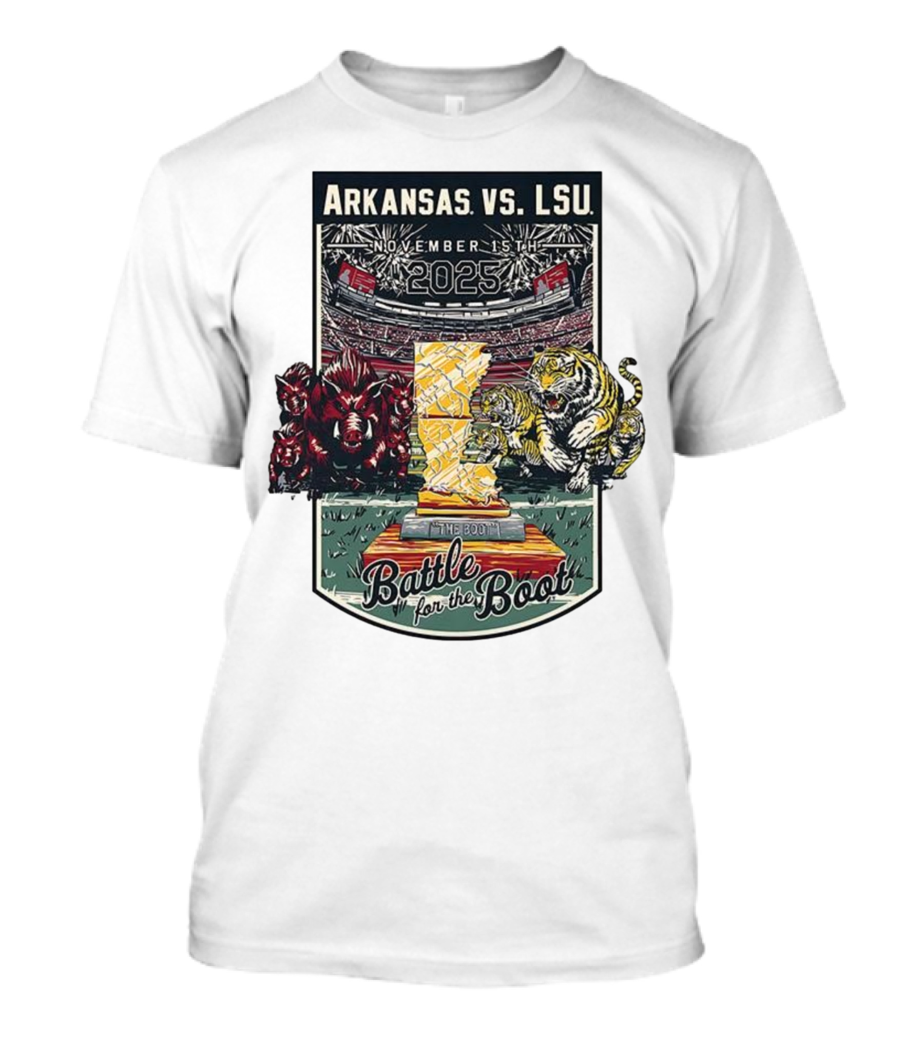 Arkansas Vs LSU November 15th 2025 Battle For The Boot T-Shirt