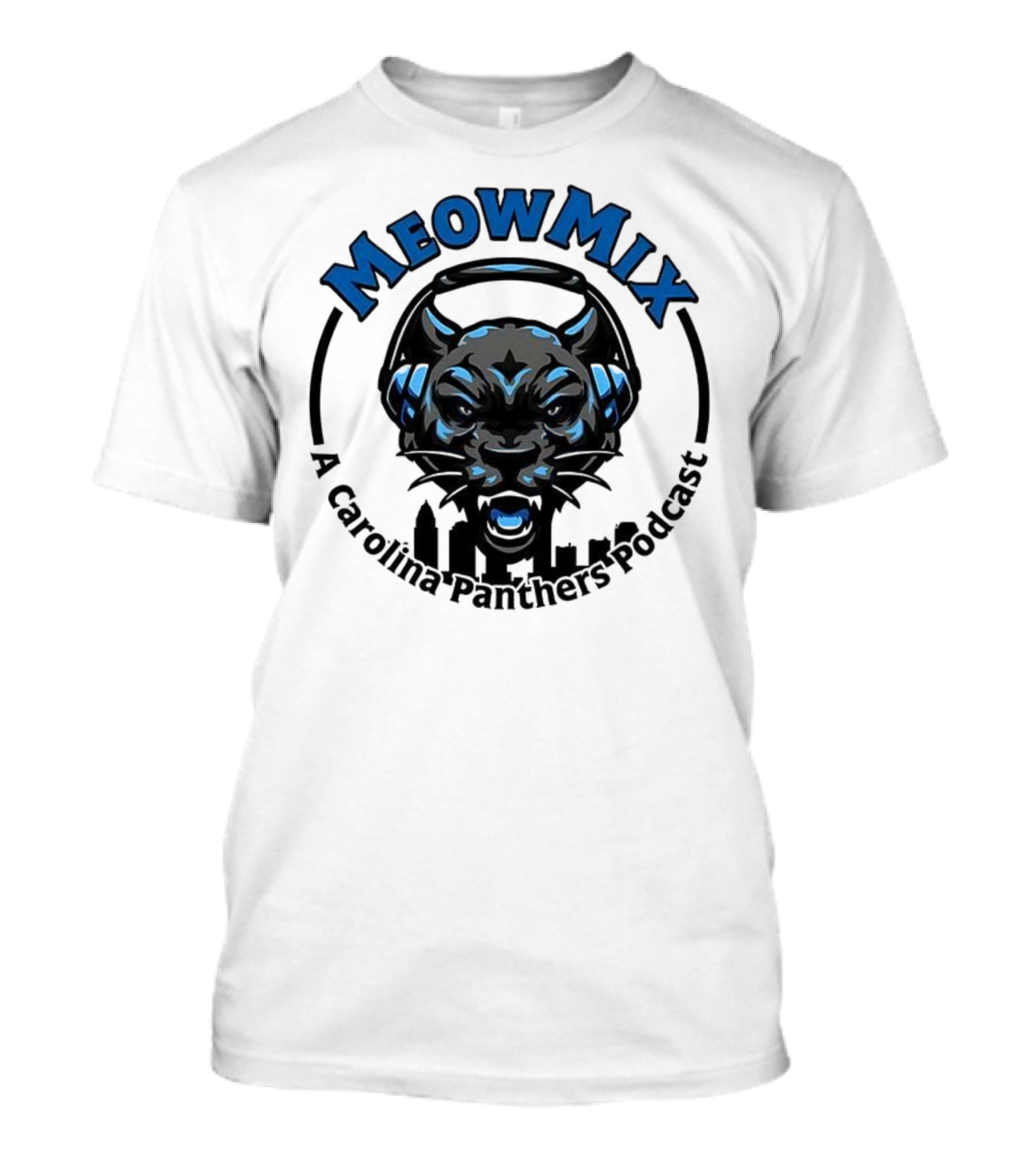 Meow MIX Carolina Panthers Podcast Panther Headphone Art T-Shirt