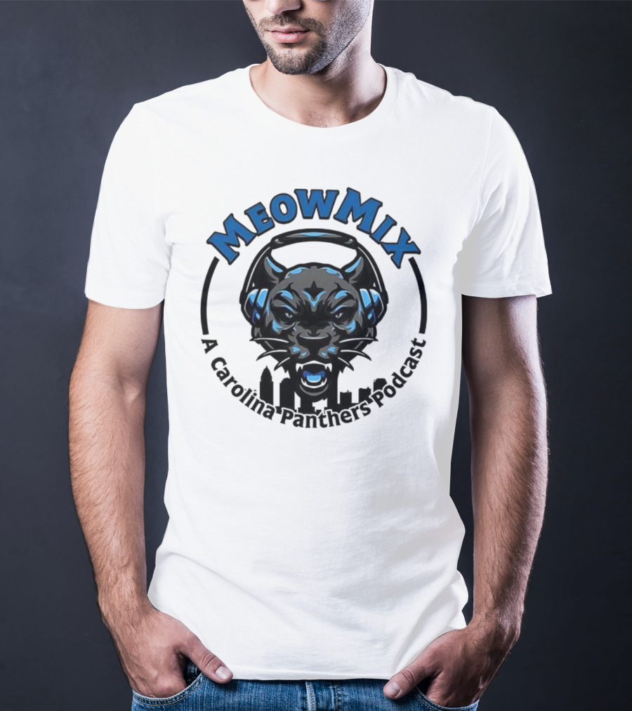 Meow MIX Carolina Panthers Podcast Panther Headphone Art T-Shirt