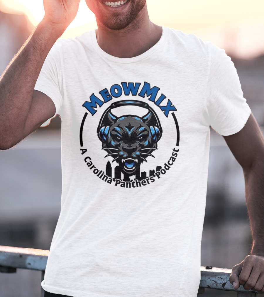 Meow MIX Carolina Panthers Podcast Panther Headphone Art T-Shirt
