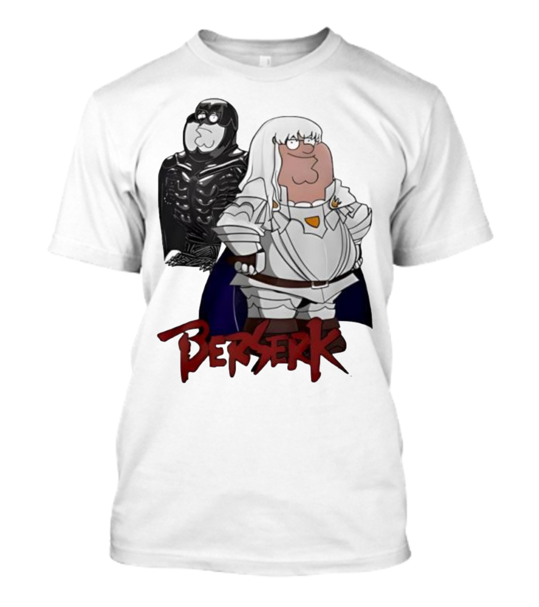 Peter Griffin Family Guy Berserk Crossover Meme Griffith Armor Guts Cosplay T-Shirt