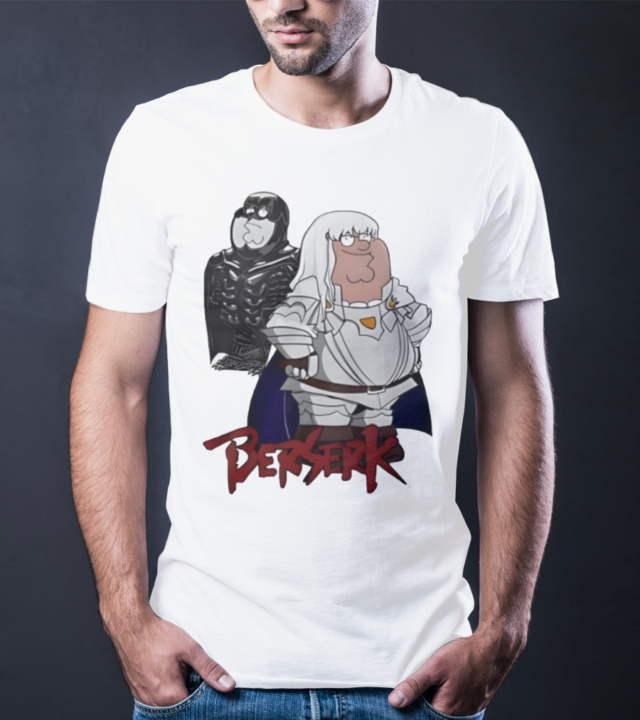 Peter Griffin Family Guy Berserk Crossover Meme Griffith Armor Guts Cosplay T-Shirt