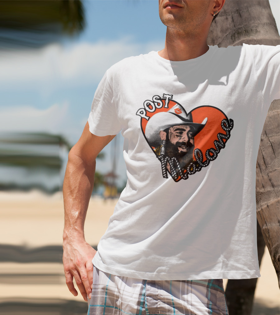 Big Ass Stadium Tour Post Malone Heart Cowboy Design T-Shirt