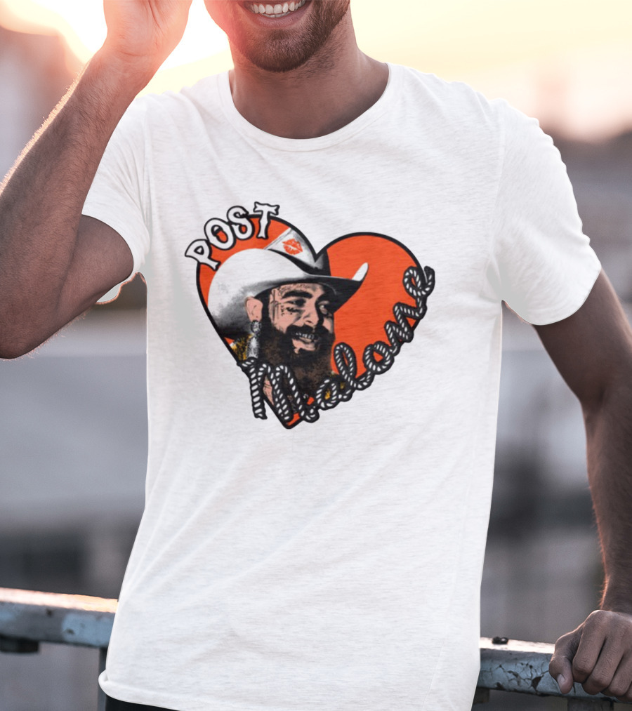 Big Ass Stadium Tour Post Malone Heart Cowboy Design T-Shirt