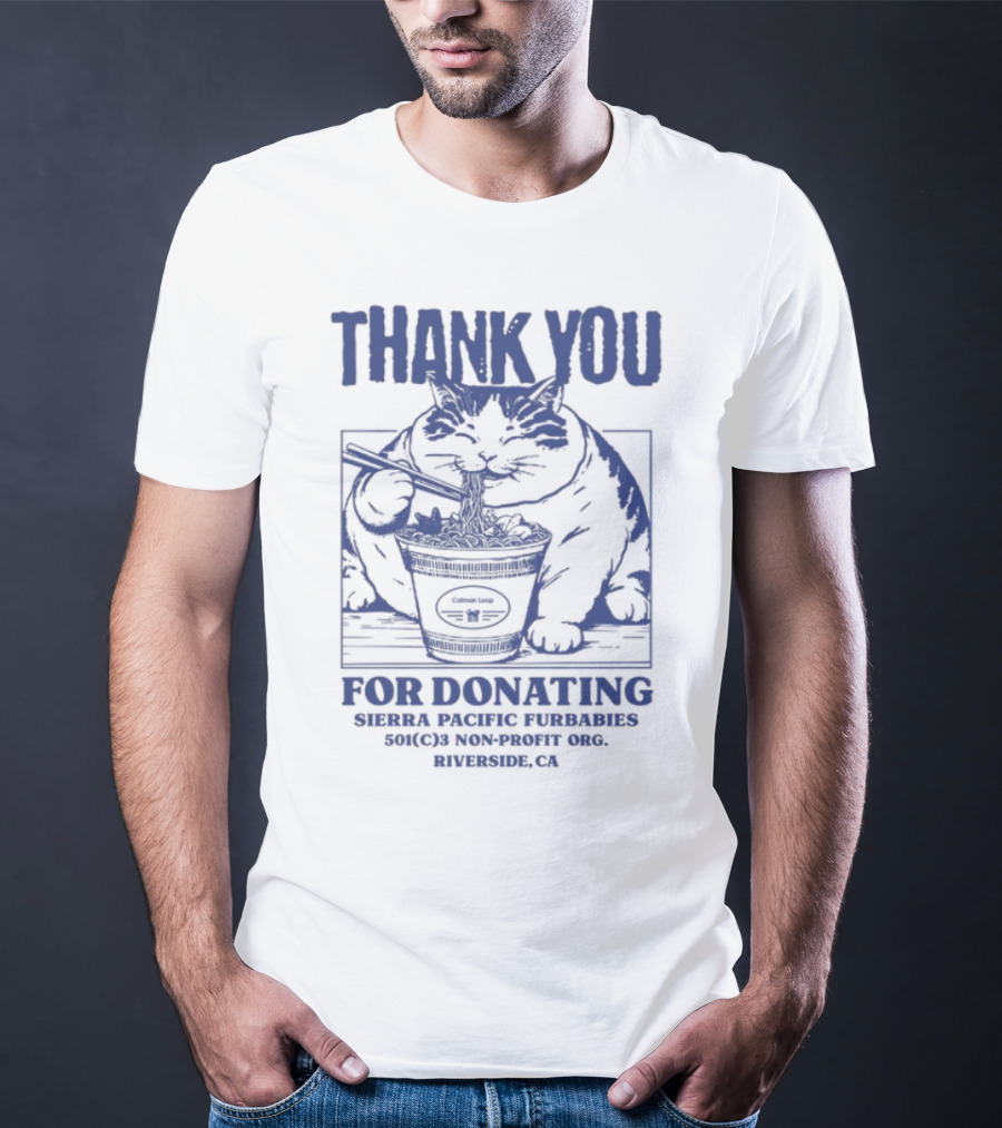 Thank You For Donating Santa Cruz Mountain Brewery Californians For Ferrets Monterey Bay California T-Shirt