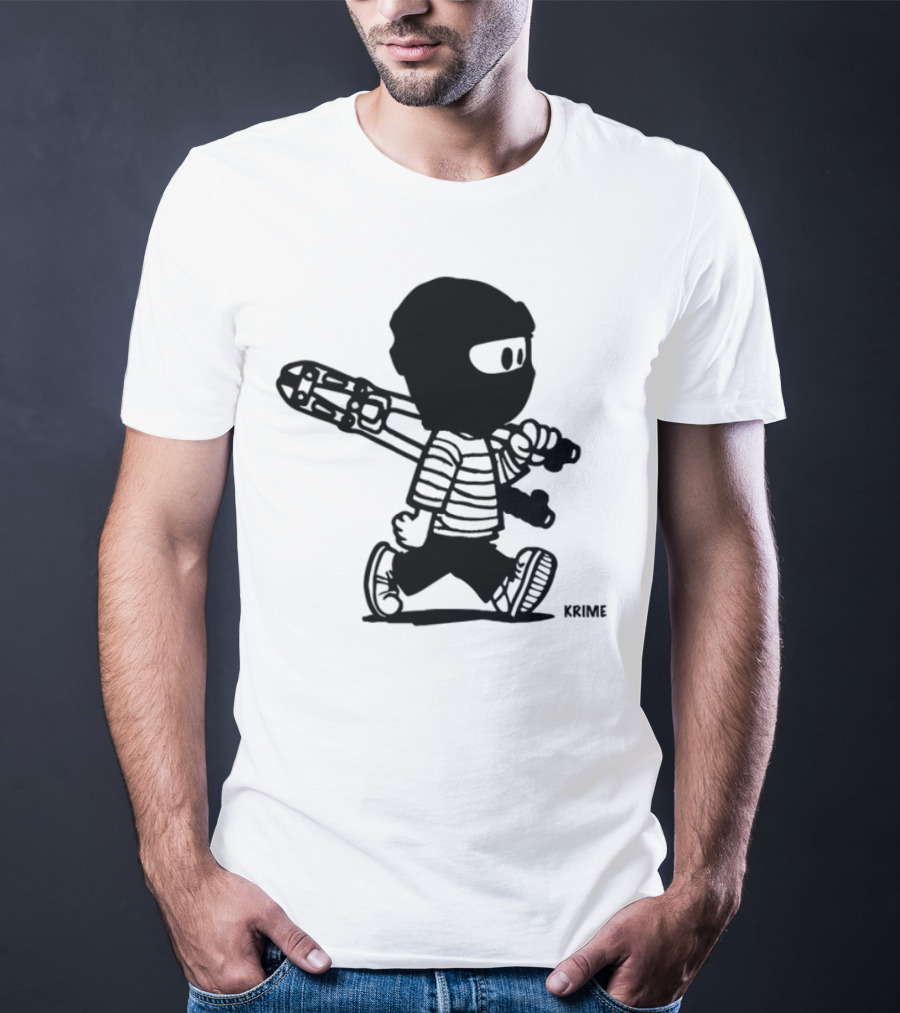 Krime_1 Calvin Streetwear Retro Car Graphic Style T-Shirt