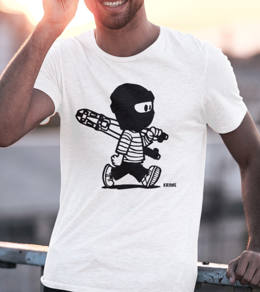 Krime_1 Calvin Streetwear Retro Car Graphic Style T-Shirt