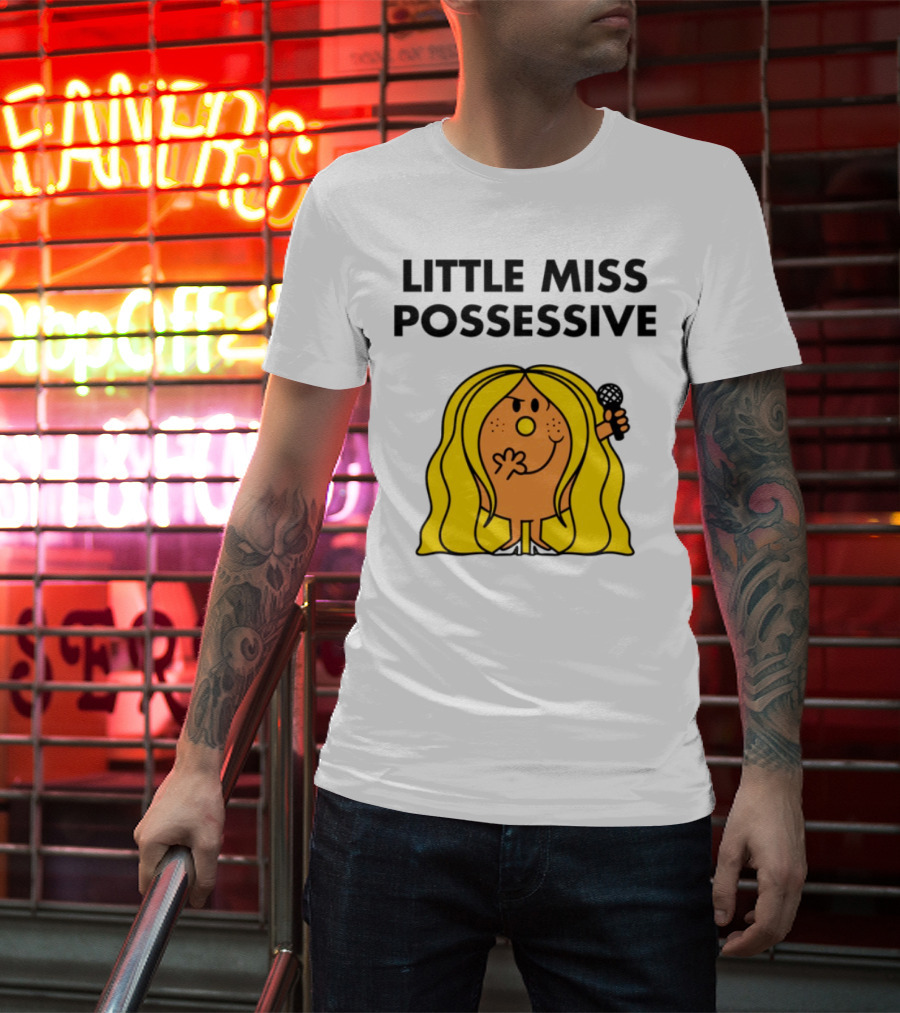 Little Miss Possessive Character With Long Hair Holding Microphone T-Shirt