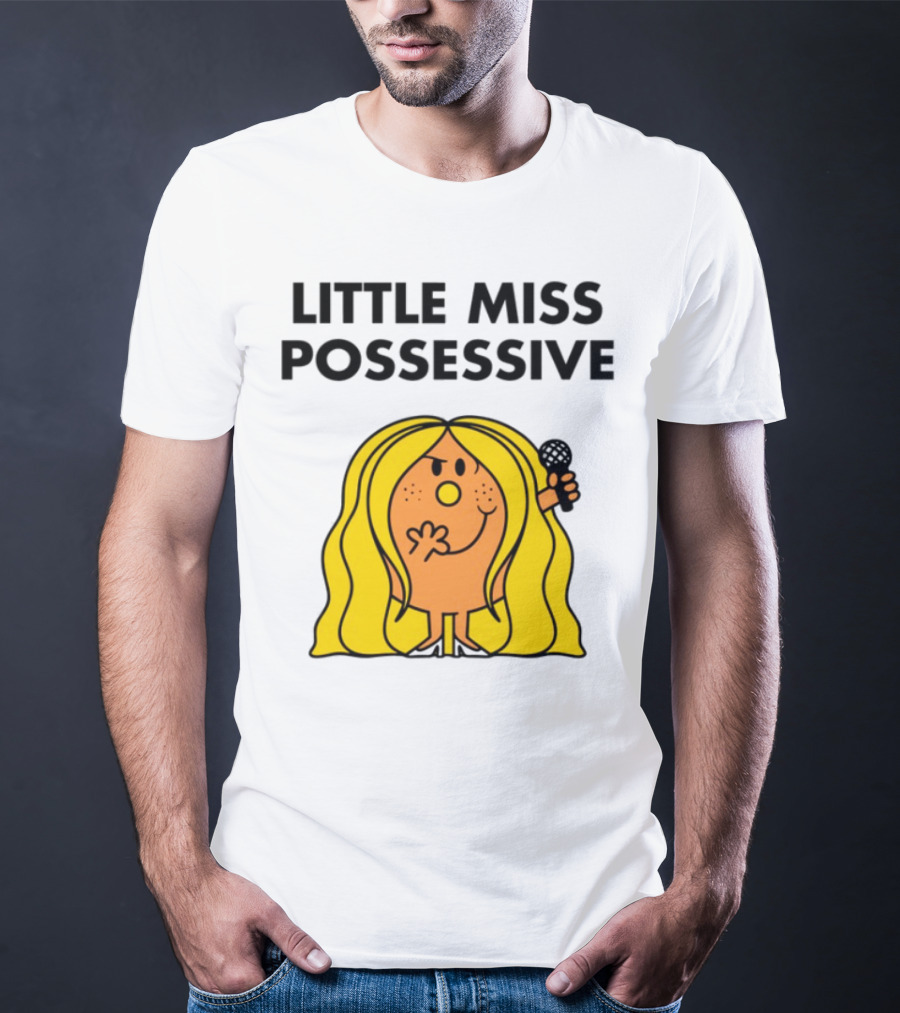 Little Miss Possessive Character With Long Hair Holding Microphone T-Shirt