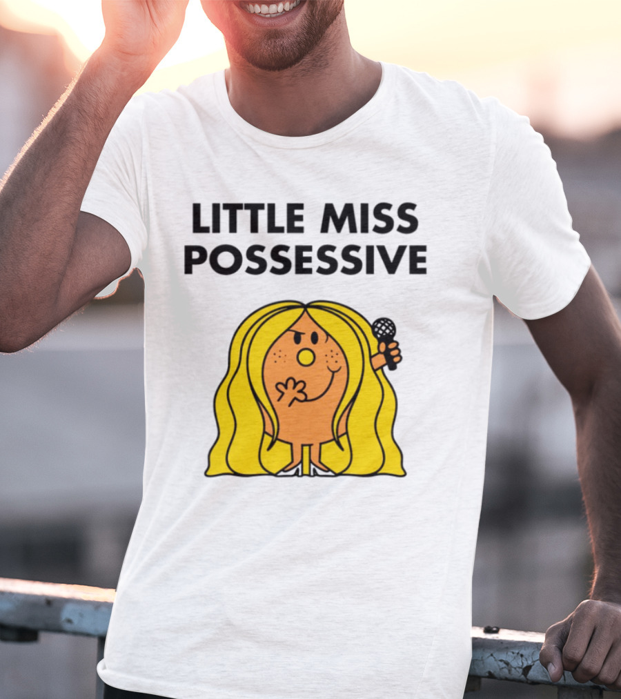 Little Miss Possessive Character With Long Hair Holding Microphone T-Shirt