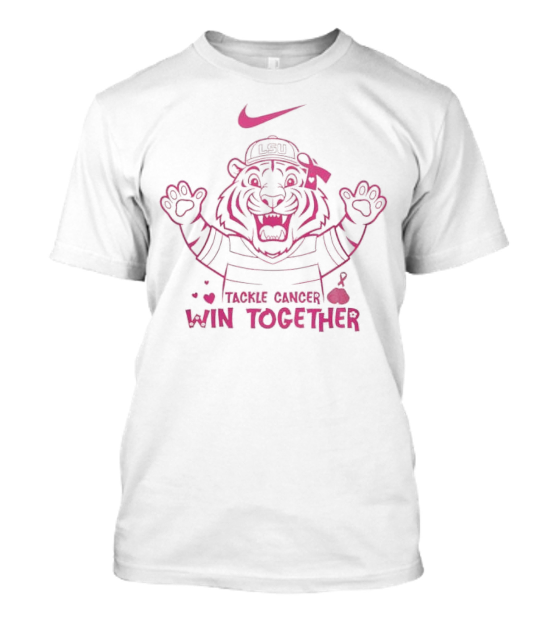 Nike LSU Tigers Breast Cancer Awareness Tackle Cancer Win Together Pink October T-Shirt