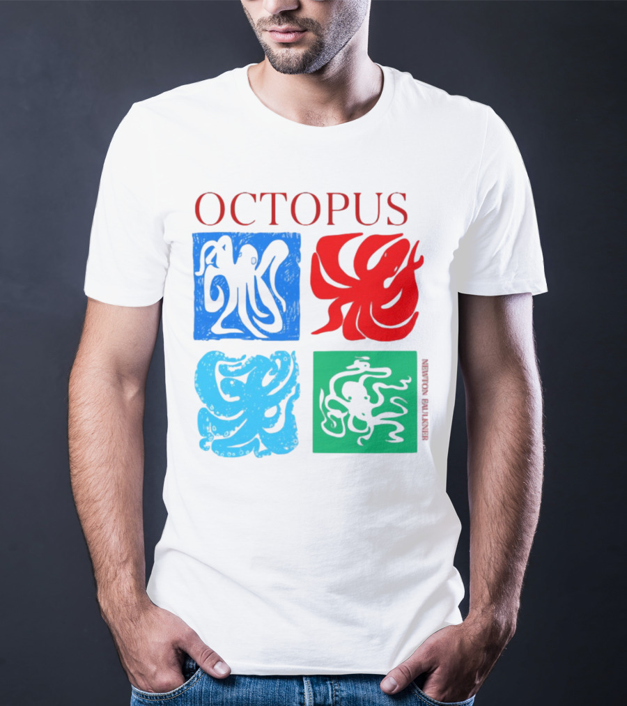 NewtonFaulkner Octopus Colorful Pop Art Quartet T-Shirt