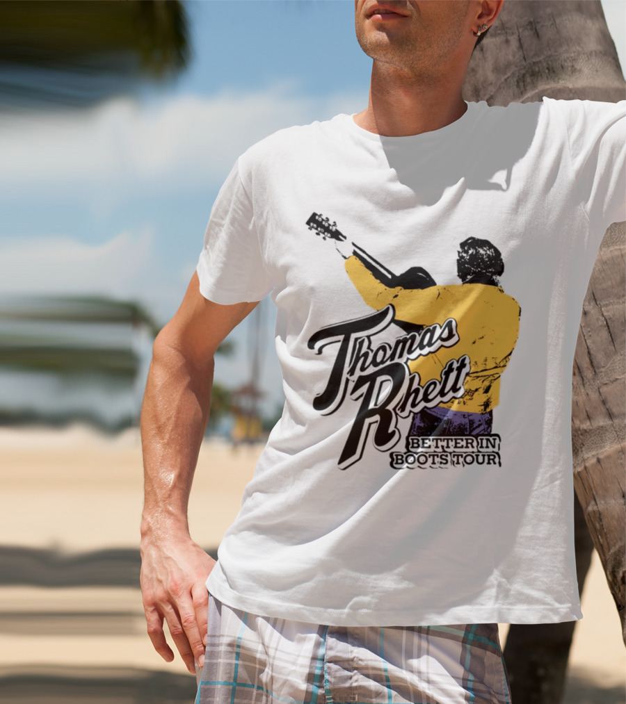 Thomas Rhett Better In Boots Retro Handgun Cowboy Boot Style T-Shirt