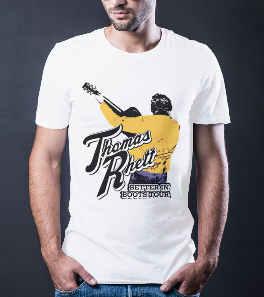 Thomas Rhett Better In Boots Retro Handgun Cowboy Boot Style T-Shirt