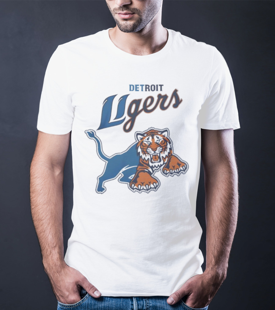 Detroit Store Detroit Ligers Tiger Hybrid Sports Mascot T-Shirt