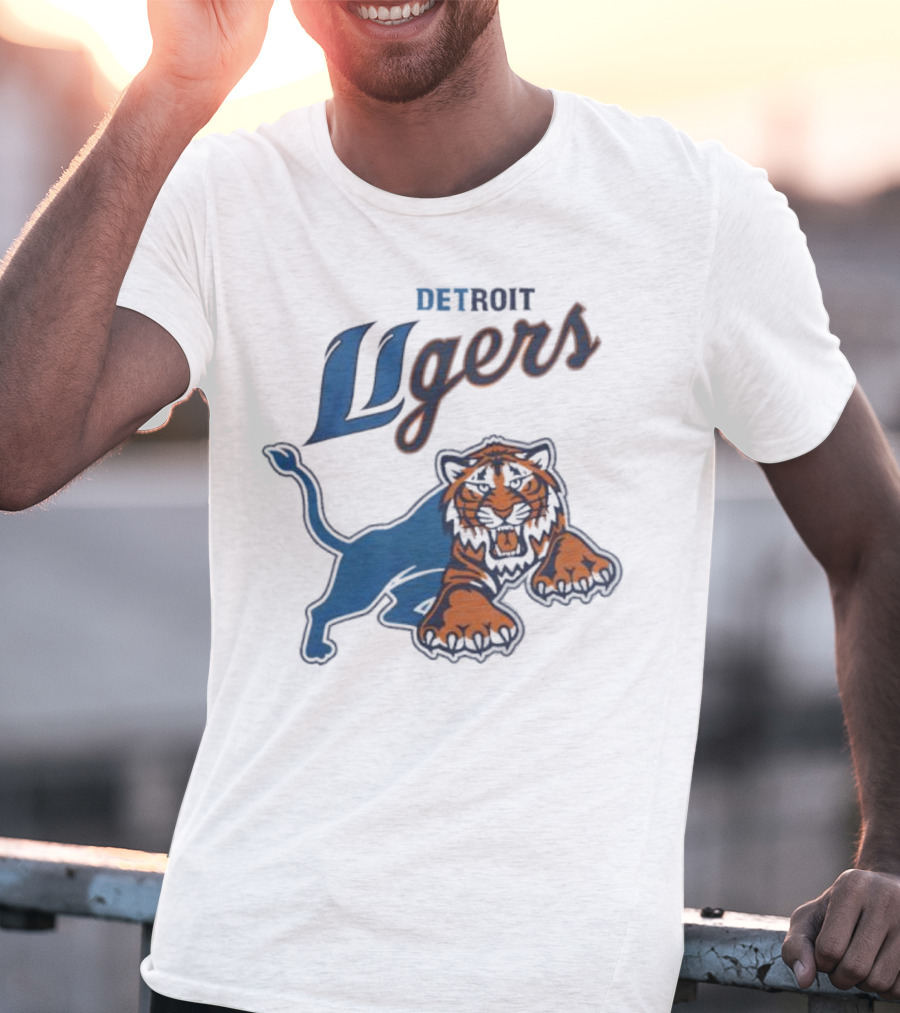 Detroit Store Detroit Ligers Tiger Hybrid Sports Mascot T-Shirt