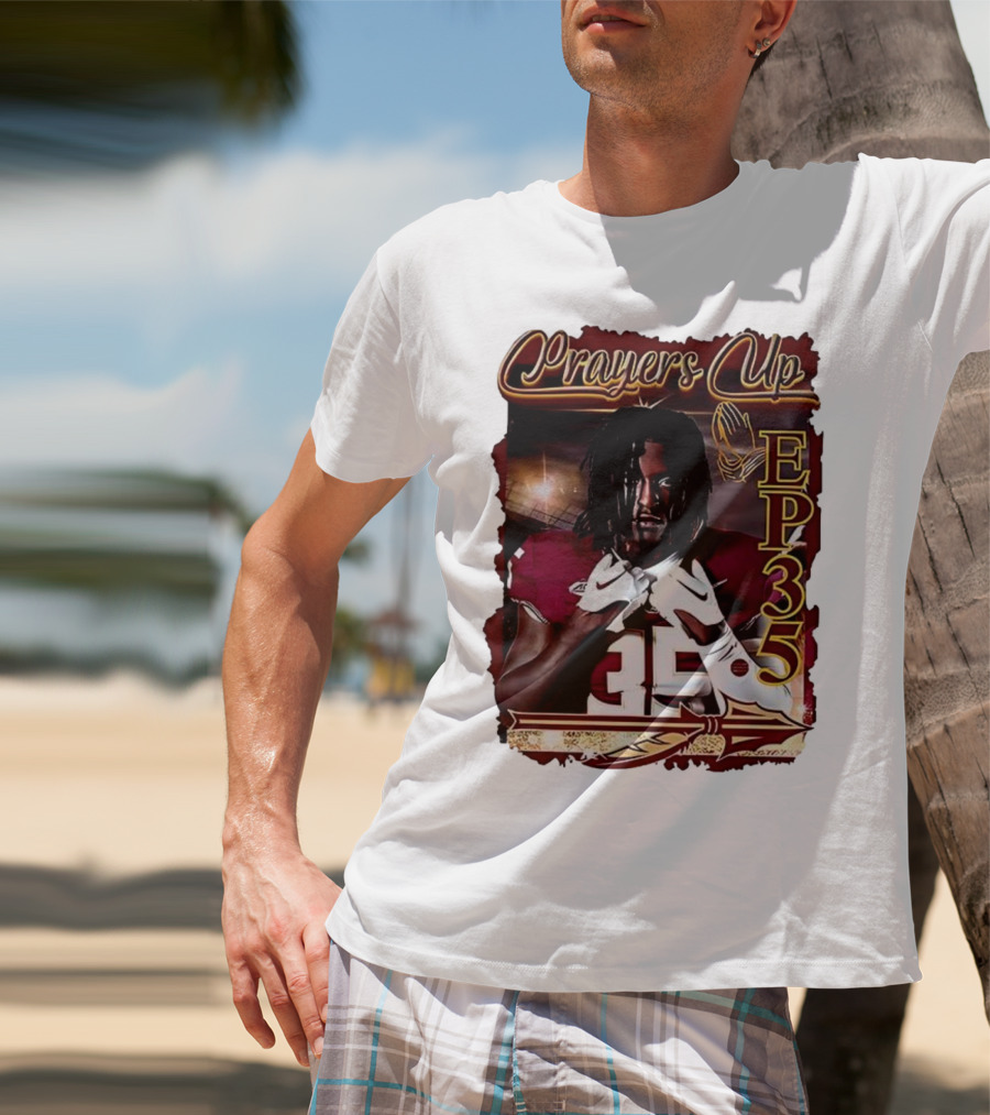 Ethan Pritchard EP35 Prayers Up Football 35 T-Shirt