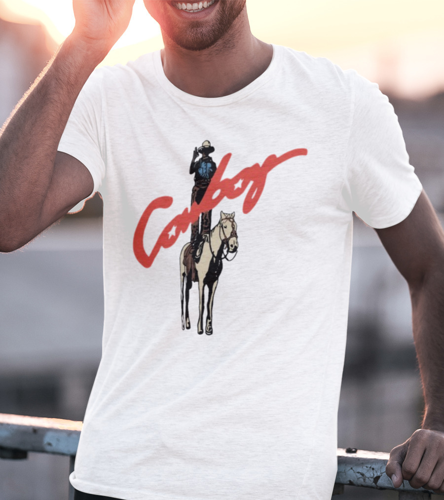 Forrest Frank Cowboy Horse Rider Graphic With Red Handwritten Font T-Shirt