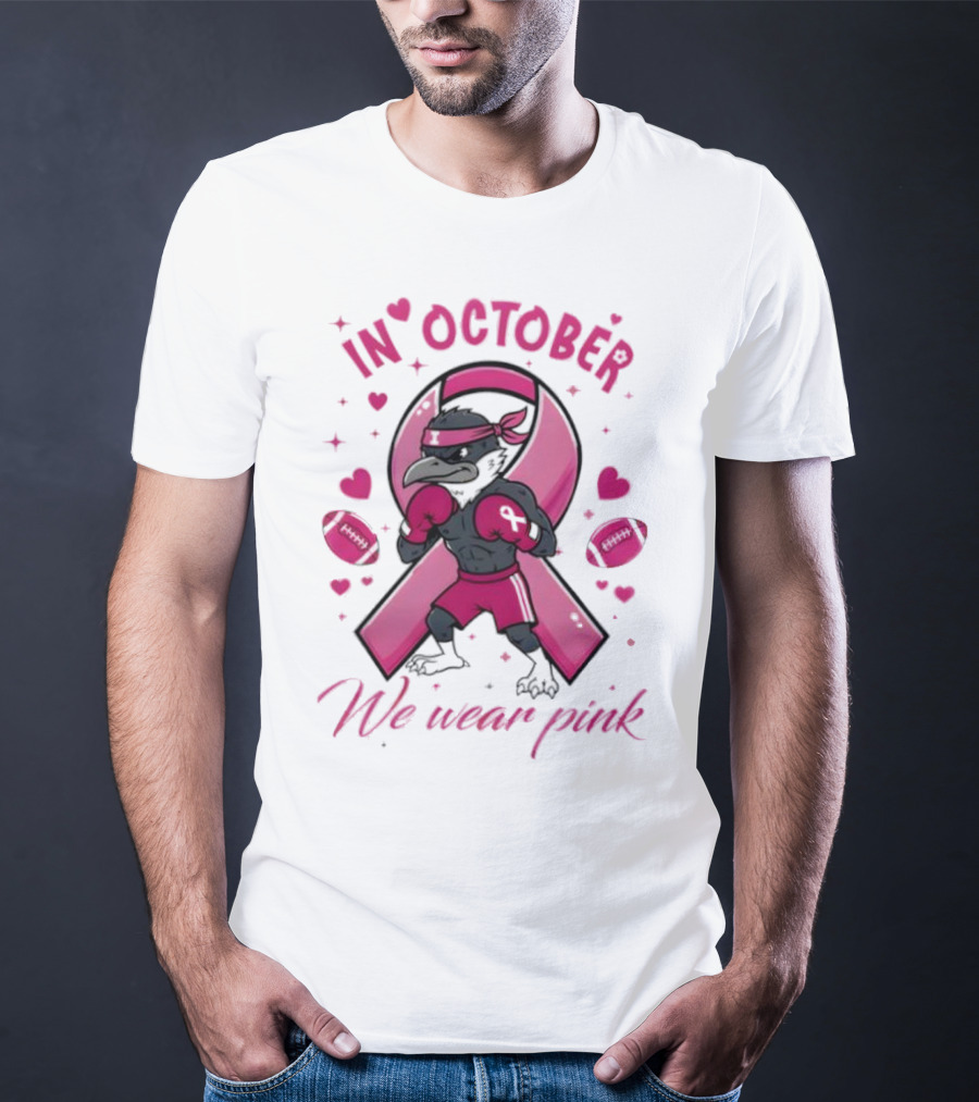 In October We Wear Pink Tackle Cancer Fighting Illini Win Together T-Shirt
