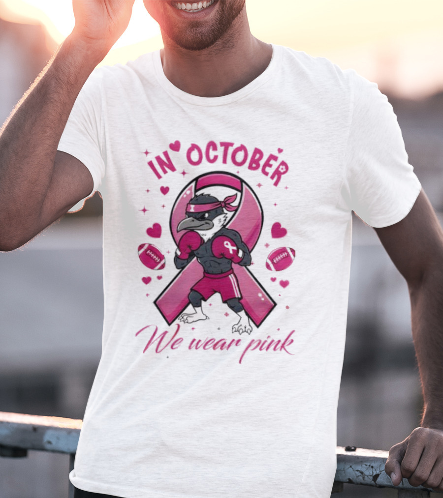 In October We Wear Pink Tackle Cancer Fighting Illini Win Together T-Shirt