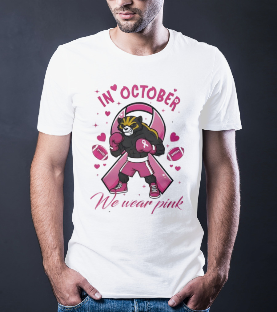 Michigan Wolverines Tackle Cancer Pink October Wear Pink Boxing Theme T-Shirt
