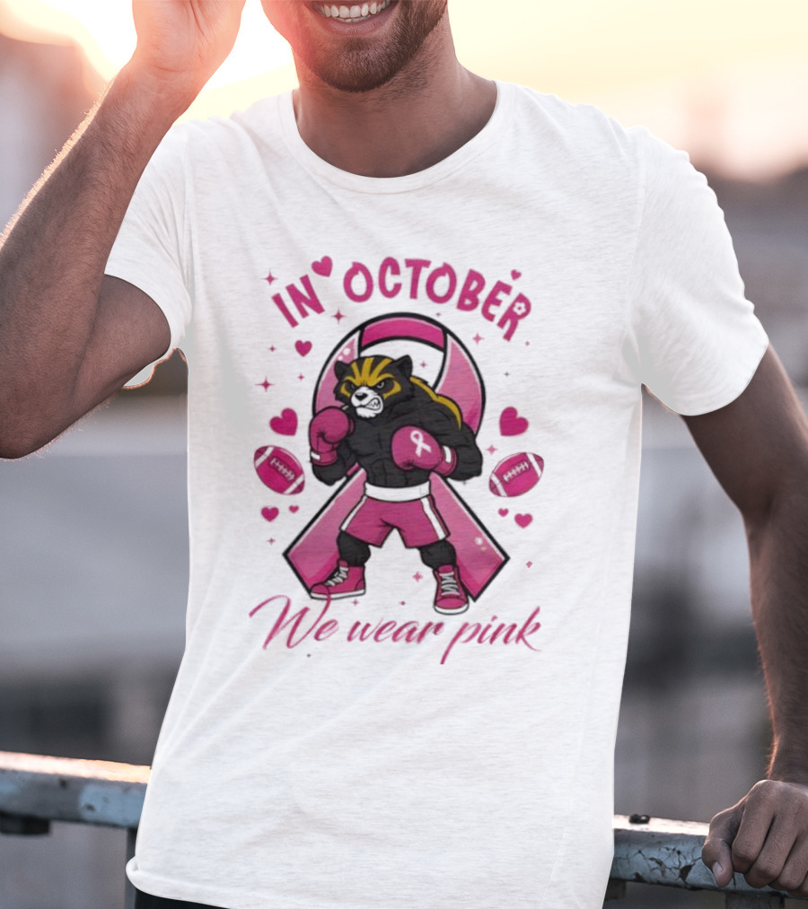 Michigan Wolverines Tackle Cancer Pink October Wear Pink Boxing Theme T-Shirt