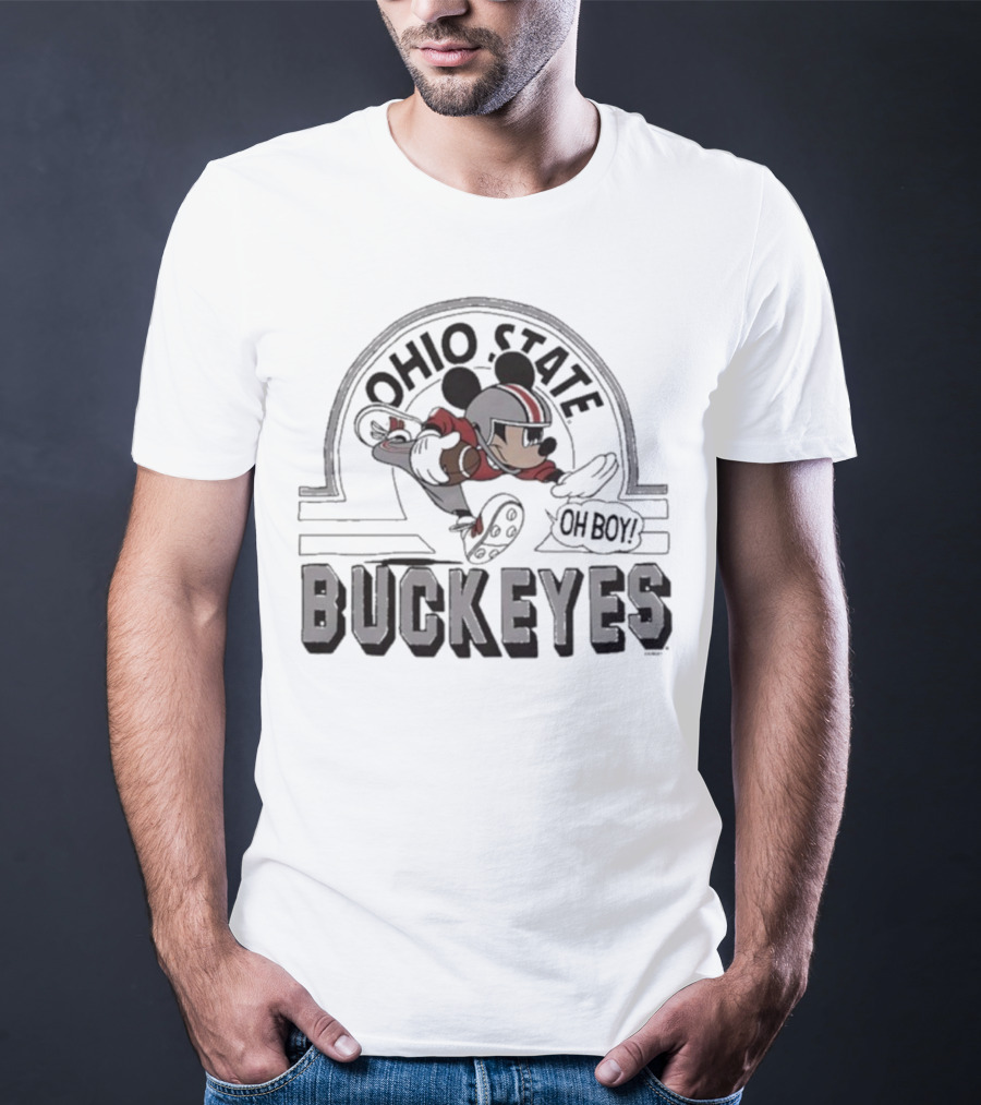Mickey Mouse Ohio State Buckeyes Oh Boy Disney Football Fan Icon T-Shirt