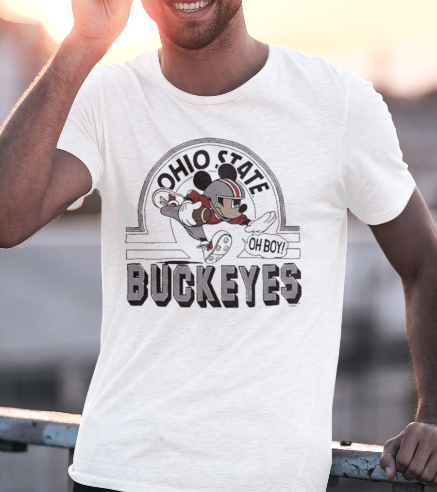 Mickey Mouse Ohio State Buckeyes Oh Boy Disney Football Fan Icon T-Shirt
