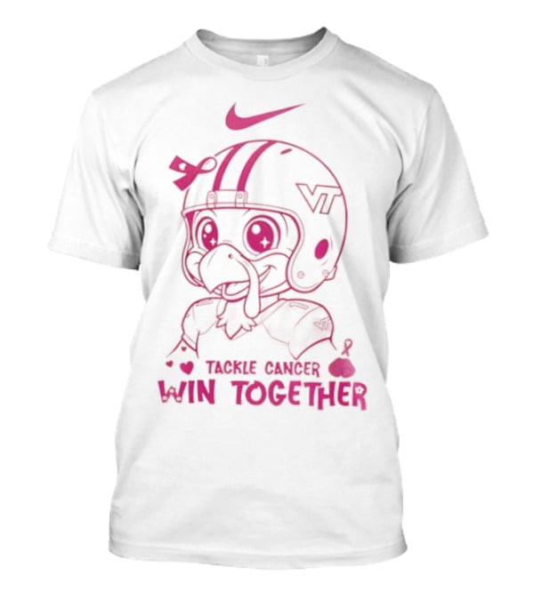 Nike VT Hokies Tackle Cancer Win Together In October We Wear Pink T-Shirt