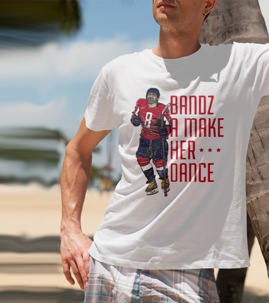 Bandz 8 A Make Her Dance Hockey Player Red Uniform T-Shirt
