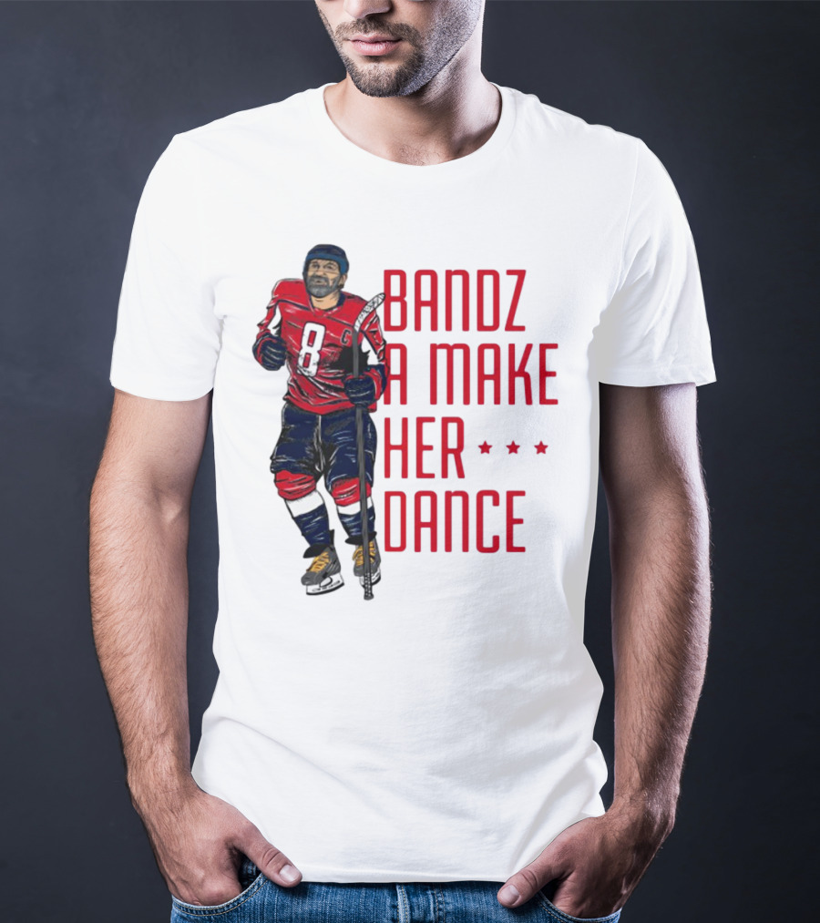 Bandz 8 A Make Her Dance Hockey Player Red Uniform T-Shirt