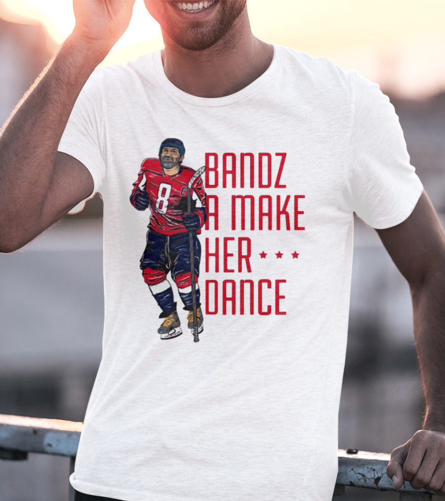 Bandz 8 A Make Her Dance Hockey Player Red Uniform T-Shirt
