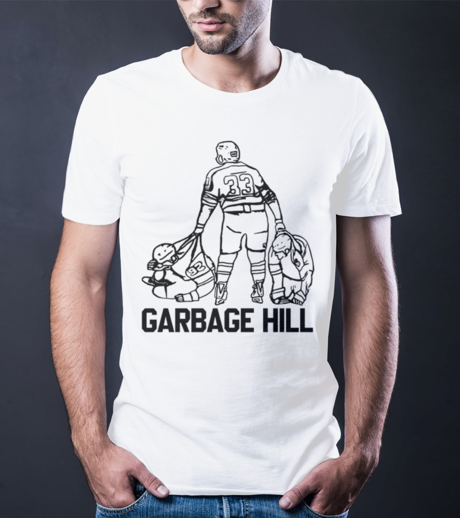 Garbage Hill Hockey Player With Stick And Bag T-Shirt