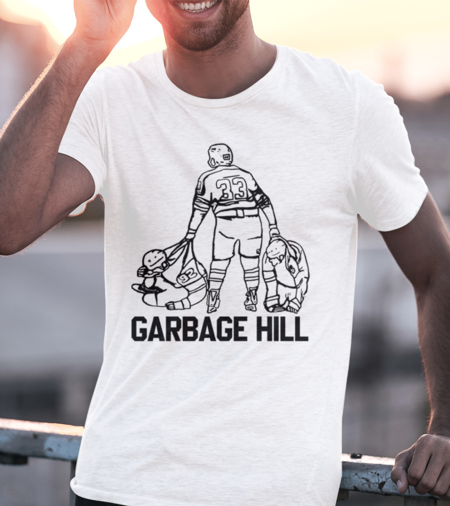 Garbage Hill Hockey Player With Stick And Bag T-Shirt