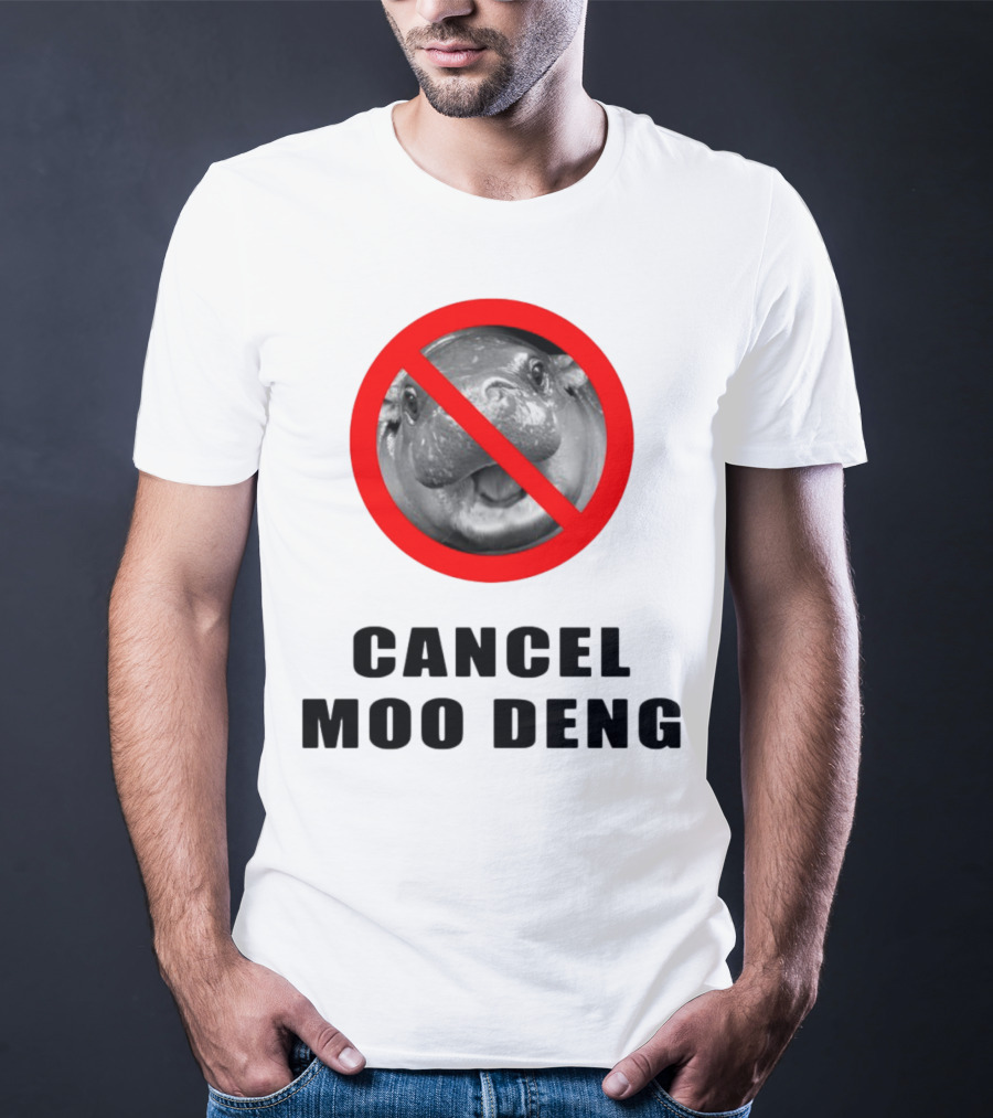 Pizzaslime Cancel Moo Deng No Entry Sign T-Shirt
