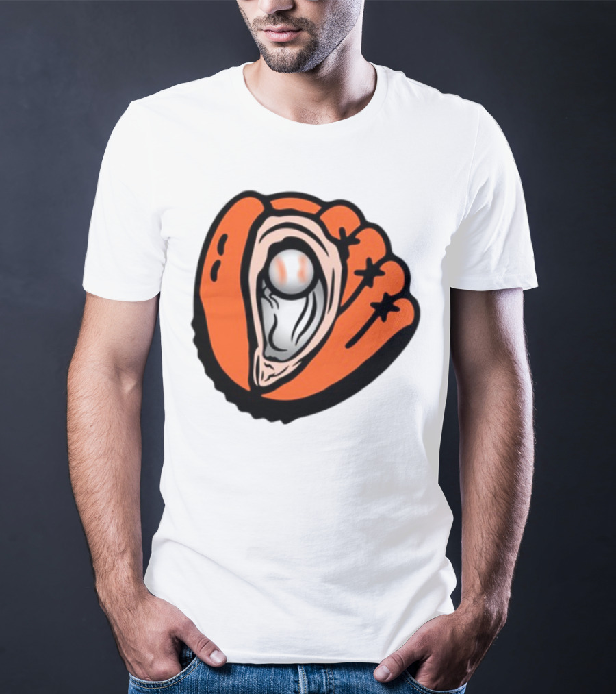 Chesapeake Oyster Catchers Baseball Glove And Pearl T-Shirt