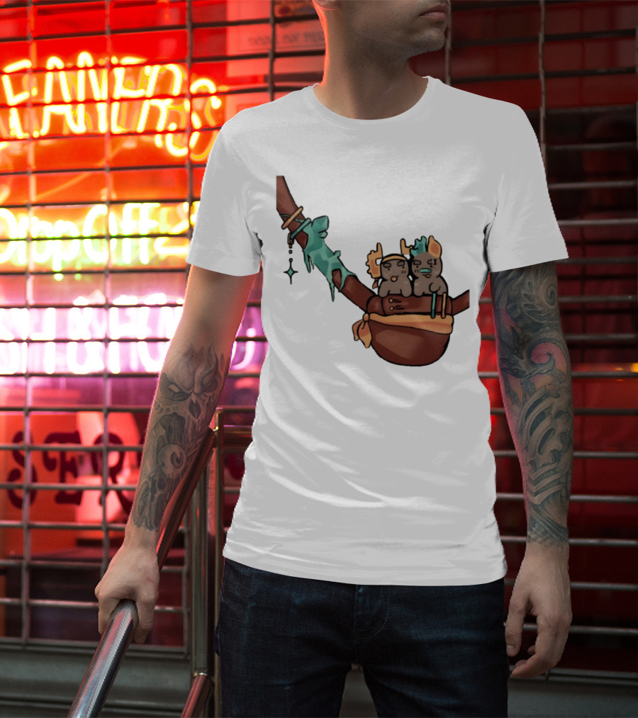 Coilpunk Steamcoil Phighting Cute Duo In Bag With Antlers And Spear T-Shirt