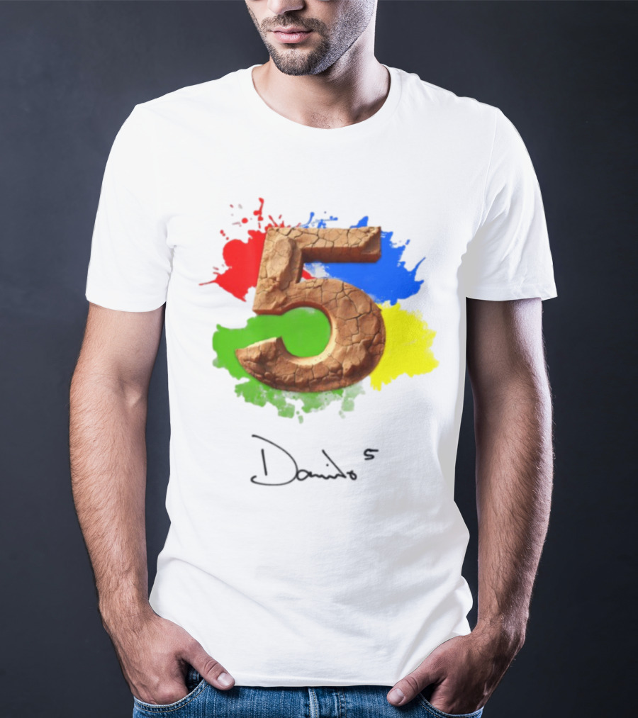 Davido 5Ive Cracked Textured Color Splash T-Shirt