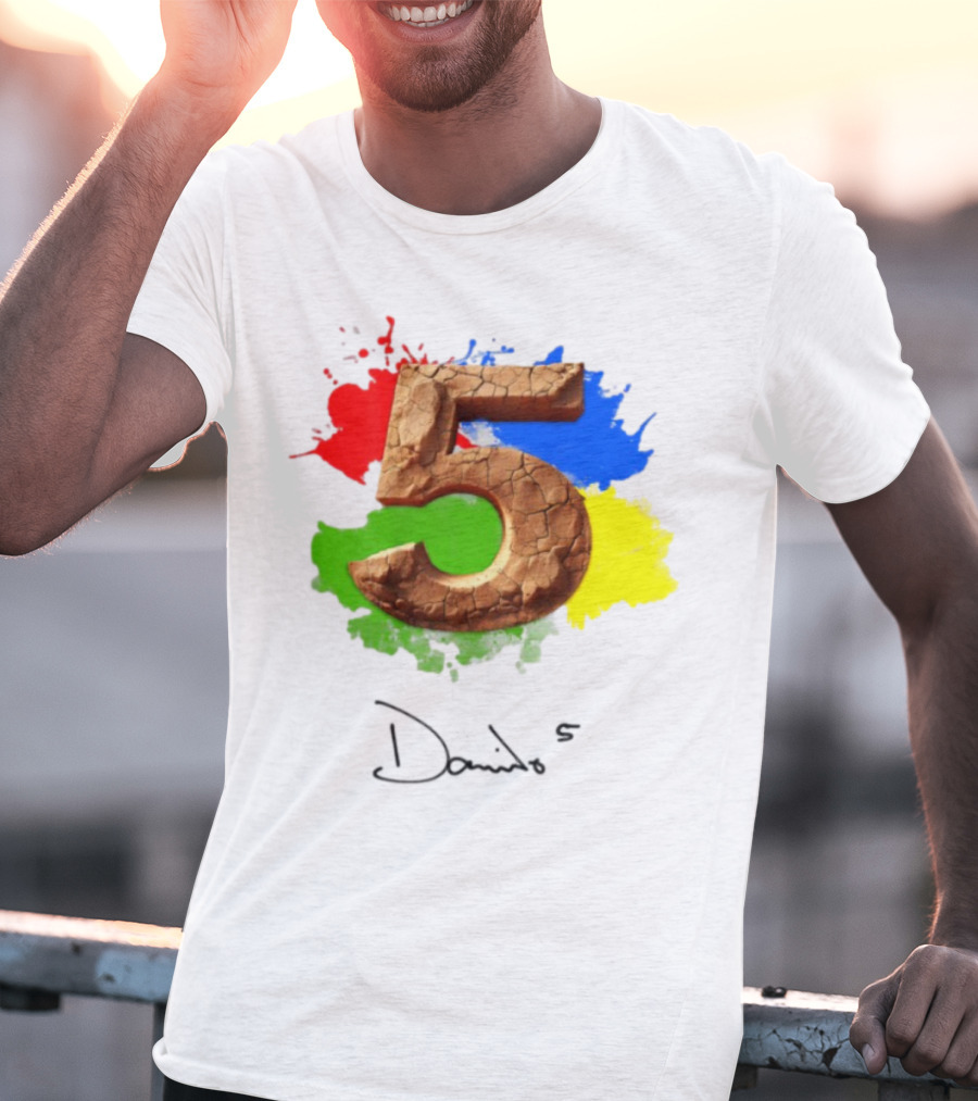 Davido 5Ive Cracked Textured Color Splash T-Shirt